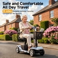 thumbnail image 3 of Foldable 4-Wheel Mobility Scooter for Seniors,Portable Electric Wheelchair with USB Port,Easy Travel & Daily Use(Shining Silver), 3 of 17