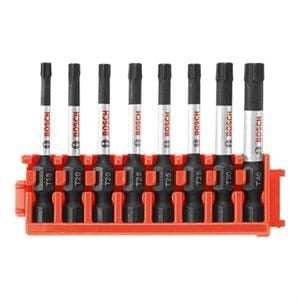Bosch CCSTV208 8-Piece Impact Tough Torx 2 in. Power Bits with Clip for Custom Case System