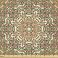 thumbnail image 2 of Ambesonne Ethnic Fabric by the Yard Microfiber, Vintage Circular, 10 Yards, Brown Pale Brown, 2 of 2