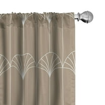 Ambesonne Art Deco Curtains, Pale Brown Vintage Motif, Pair of 28"x95", Pale Brown and White