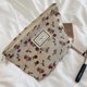 thumbnail image 4 of Rose Flower Printed Corduroy Pencil Case Handbag Pouch Wallet Beauty Makeup Travel Accessories for Women Girls Gifts, 4 of 5