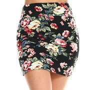 Fashionazzle Women's Casual Stretchy Bodycon Pencil Mini Skirt Print#162