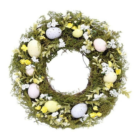 

Easter Simulation Flower Egg Decorations Rattan Wreath Garland Hanging Pendant Ornaments DIY Handcraft Home Party Props