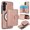 Rosegold, variant on Allytechgroup Detachable Cards Holder Case for Samsung Galaxy S25, RFID Blocking 2 In 1 Wallet PU Leather Case with Stand Compatible with Magsafe Shockproof Cover for Samsung Galaxy S25, Black