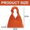 thumbnail image 2 of Nuevo bolso de hombro de PU portátil para mujer con diseño de nicho francés plisado en forma de nube rómbica color naranja, 2 of 5