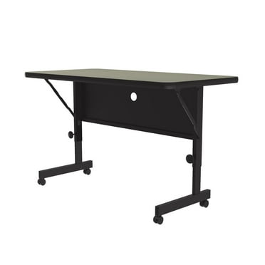 Correll 24"W x 48D Deluxe High Pressure Top Flip Top Table Savannah Sand Brown