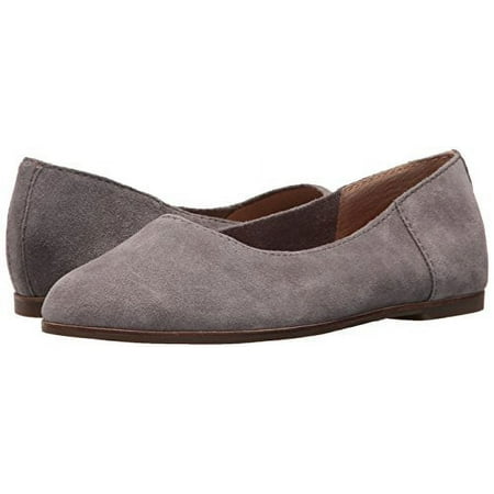 Lucky Brand Women's Archh Flat Steel Grey Suede Pointed Toe Flats (7.5, Steel Grey)