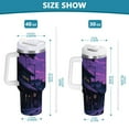 thumbnail image 6 of Yayeee 40oz Double-Wall Insulated Stainless Steel Tumbler with Handle Bottle, Purple Street, 6 of 8