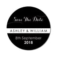 thumbnail image 1 of Darling Souvenir Round 45 Pcs Custom Save The Date Stickers Personalized Wedding Bride Groom Names And Date Envelope Seals - Black, 1 of 4