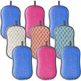 thumbnail image 1 of Set Of 9 Dishwashing Sponges Washable Reusable Microfiber Scrub Sponge Double Sided, 1 of 5
