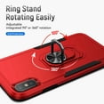 thumbnail image 4 of Phone Case Compatible with iPhone X/XS, Cover with Magnetic Ring Holder Stand Hybrid Rugged Shockproof Drop Proof Heavy Duty Cell Accessories for iPhone X/XS Women Men, Red/Black, 4 of 8