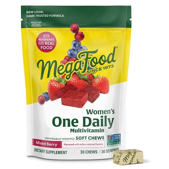 MegaFood Women's One Daily Multivitamin Chews - with B Vitamins & D3 - 30 Servings