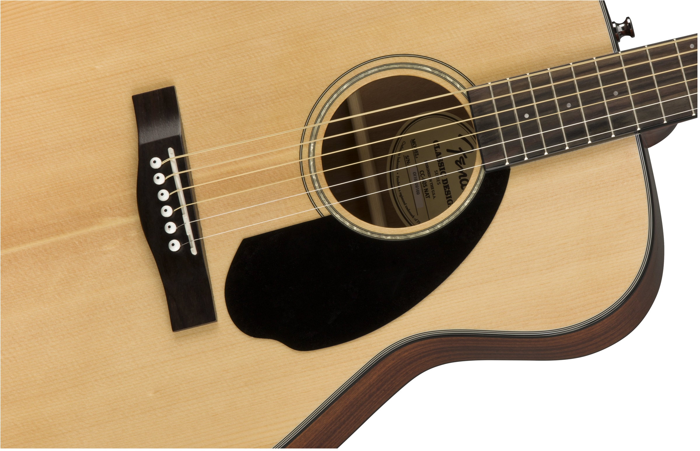 Fender CC-60S Solid Top Concert Acoustic Guitar - Natural w/ Gig Bag