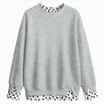 thumbnail image 5 of CAUYDY Women's Crewneck Sweatshirt Layered Hem Pullover Top with Ribbed Cuffs Slouchy Street Style Sweatshirts Grey Sizes M, 5 of 8
