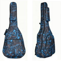SHANNA 40 41 Inch Acoustic Guitar Bag Waterproof Thicken Padded Bag Advanced Guitar Case with Double Strap and Outer Pockets (Blue)