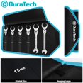 thumbnail image 3 of DURATECH 6-Piece Ratcheting Wrench Set with Open Flex-head, Metric Ratcheting Tubing Wrench Set, 10-17mm, 72-Tooth Gear, CR-V Steel, with Organizer B, 3 of 7