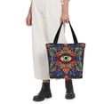 thumbnail image 5 of Pofeuu Vibrant Psychedelic Eye Print Women Fashion Shoulder Handbags Top Handle Satchel Bags Tote Shoulder Shopping Bag Stylish Canvas Tote Bag, 5 of 6