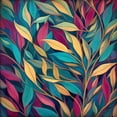 thumbnail image 2 of Autumn Mosaic - Golden Teal Folige Canvas Wall Art, 2 of 2