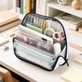 thumbnail image 6 of Standing Pencil Case with Base Large Capacity Stationery Pouch Pen Bag with Zipper for Women Men Blue Sea Turtle Pattern, 6 of 7