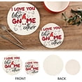 thumbnail image 2 of SKYSONIC 2 pcs I Love You Like Gnome Other Pot Holders Trivets, Heat Resistant Trivets,Uinque Valentine Elf Cotton Thread Weave Mats for Hot Pads Pans Pot Bowl Teapot, 2 of 7