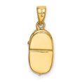 thumbnail image 3 of 14k Yellow Gold Textured Polished 3-d August Peridot Engraveable Small Shoe Charm 19x7mm Wide Pendant Necklace for Women, 3 of 5