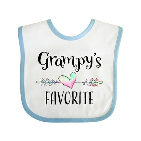 

Inktastic Grampys Favorite- Heart Grandchild Gift Baby Boy or Baby Girl Bib