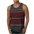 thumbnail image 2 of VBTAPA Mens Graphic Tank Top Sleeveless Crew Neck Tees Stylish Casual Summer Tops Wine XL, 2 of 5