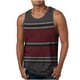 thumbnail image 1 of Camiseta sin mangas de cuello redondo para hombre, ropa de ocio, fitness, para el hogar, pijamas, camiseta con estampado de rayas de moda a color, blusa deportiva de poliéster para hombre, 1 of 4
