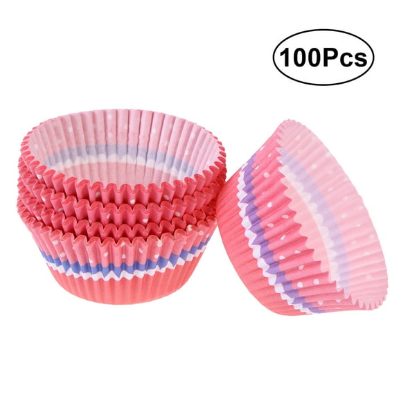 100 Pcs Paper Baking Cups Cupcake Wrappers Liners Muffin Cases Cake Cup Party Favors (Red)