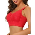 thumbnail image 4 of Unique Bargains Women's Full Coverage Bra Hem Wide Straps Wirefree Bralett 40E Red, 4 of 6