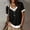 White, variant on Summer V-neck Women's Top T-shirt Women's Casual Loose Solid Color Hooded T-Shirt Mid-length Sleeves V-Neck Top Purple L