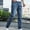 Blue, variant on dzxyzu Mens Casual Low Elastic Waist Jeans Relaxed Fit Men's Wash Slim Lounge Denims Pants with Zipper and Button