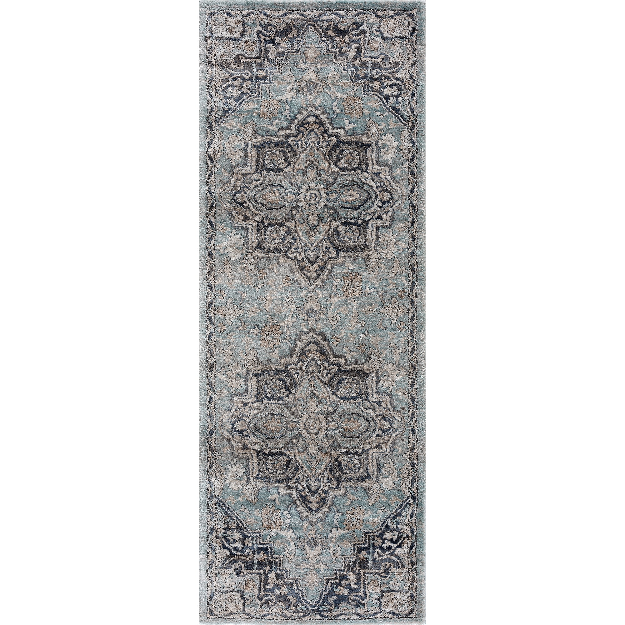 United Weavers Edinson Estrella Transitional Medallion Runner Rug, Blue, 2'7" x 7'2"