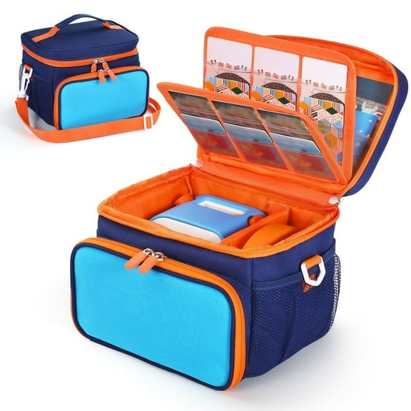 Piaclen Travel Carrying Case Compatible with Yoto Player Bluetooth Speaker,30 Cards Storage Bag with Handle and Shoulder Strap Portable Travel Box