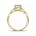thumbnail image 2 of FB Jewels 10kt Yellow Gold Round Diamond Rectangle Cluster Bridal Wedding Engagement Ring 1/4 Cttw Size 8, 2 of 3