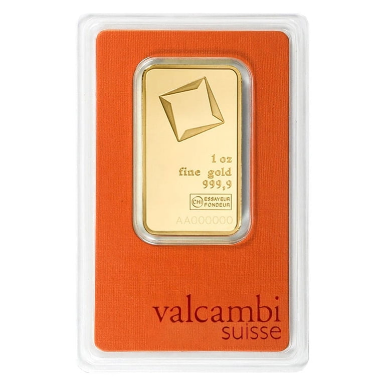 Valcambi Suisse 1 Ounce Gold Bar .9999 Fine (In Assay) Bullion