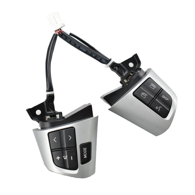 Riwesomey Interruptor interior del coche Botón de controles de teléfono plateado Controlador de llave del volante Accesorios del vehículo Paneles de instrumentos para automóviles