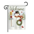 thumbnail image 2 of Breeze Decor 14100 Christmas Snowman Wreath 2-Sided Vertical Impression House Flag - 28 x 40 in., 2 of 2