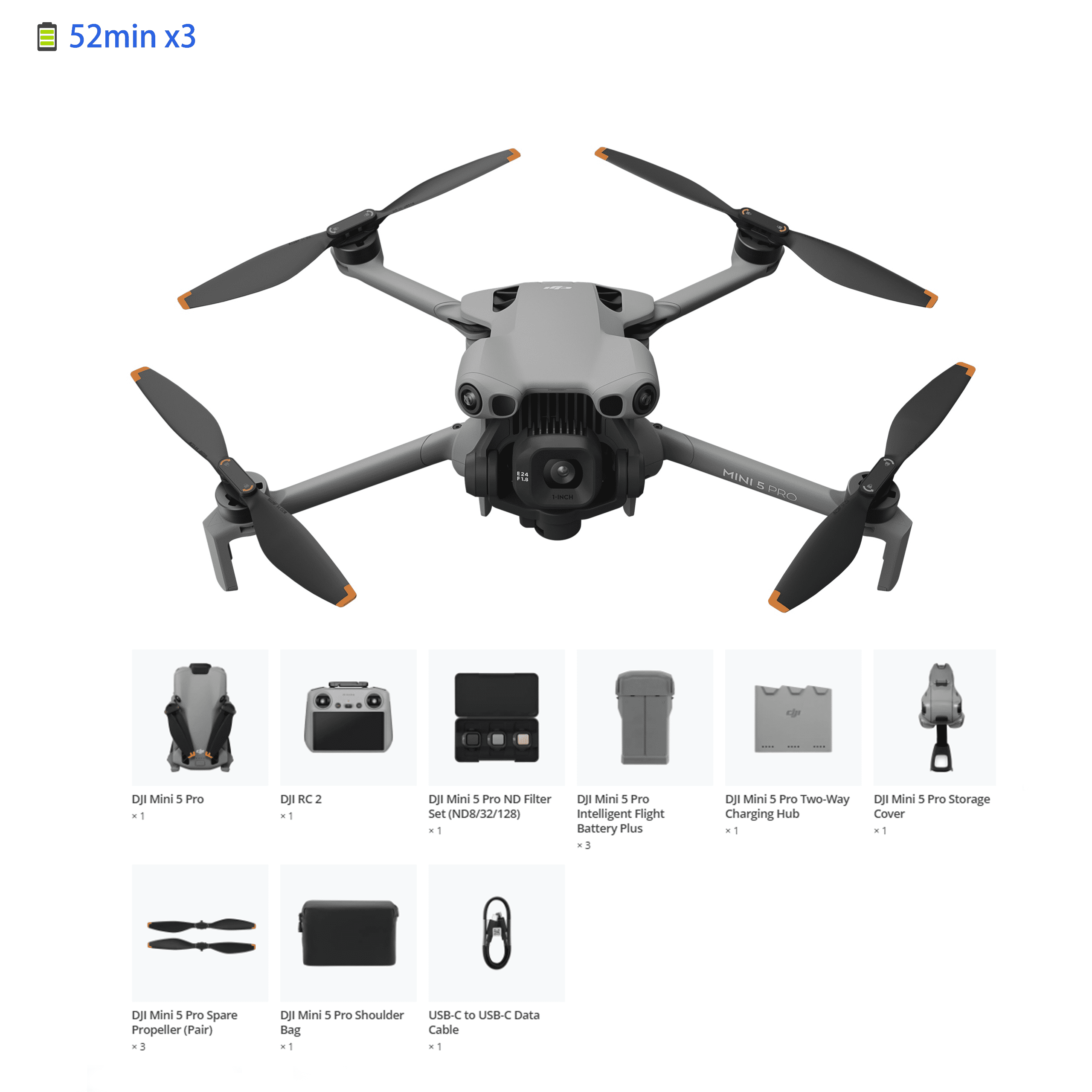 DJI Mini 5 Pro Fly More Combo with DJI RC 2 +3Battery ND Filter