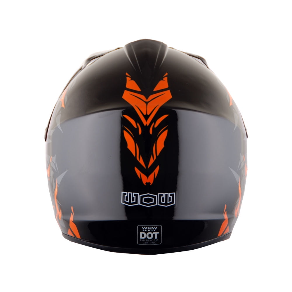 WOW Youth Kids Motocross BMX MX ATV Dirt Bike Helmet HJOY Dino Orange