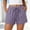 *Purple, variant on Binmer Women's Lace Hem Linen Blend Shorts, Elastic High Waist Drawstring Shorts with Pockets Black,Women's Plus L