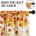 thumbnail image 5 of Fall Leaves Kitchen Window Curtains Valance and Tier Set 36 Inch, Autumn Orange Maple Leaf 3 Piece Window Treatment Tiers for Living Room Bedroom Kitchen Decor Drapes, 5 of 5
