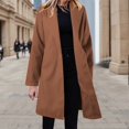 thumbnail image 2 of Double Plush Warm Coat For Women Solid Color Classic British Long Windbreaker Winter Work Coat For Women, 2 of 4