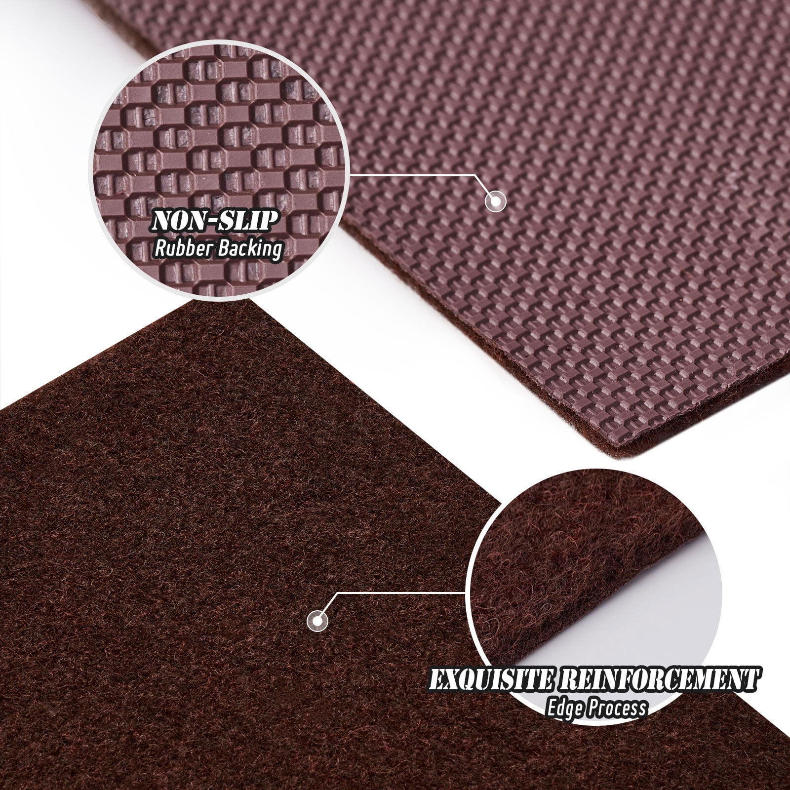BESTVUE Runner Rug Outdoor Non Slips Carpet Runners Indoor Utility Area Rugs Mat for Kitchen Hallway Entryway Garage with Rubber Backing Dark Brown 3ft x 17ft