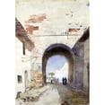 thumbnail image 2 of Cass Gilbert 11x14 Black Ornate Wood Framed Double Matted Museum Art Print Titled: Porta San Paulo, Rome (1880), 2 of 5