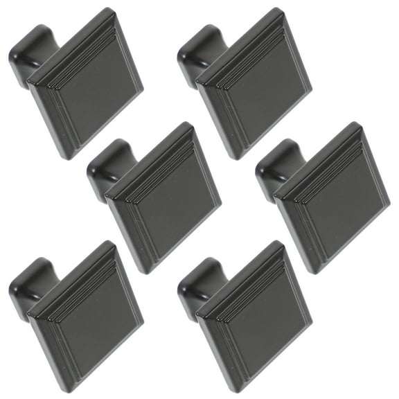 6 Pcs Square Cabinet Knobs Black Dresser Vanity Desk Kitchen Hardware Pull Handle Door Aluminum Alloy
