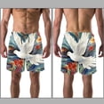 thumbnail image 3 of luoweisi Men's Beach Shorts Quick Dry Swim Trunks with Mesh Lining Peace Dove L, 3 of 5