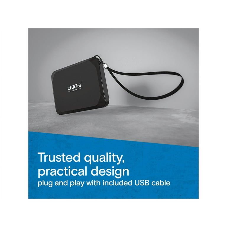 Crucial X9 2TB Portable SSD - Up to 1050MB/s Read - PC and Mac, Lightweight  and small - USB 3.2 External Solid State Drive - CT2000X9SSD9 