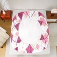 thumbnail image 5 of jejeloiu Modern Abstract Geometric Twin Sheet Sets,Pink Rhombus Print Bedding For Men Women 3 Pieces, 5 of 7