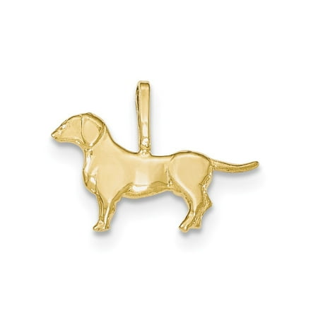 14kt Yellow Gold Polished Dog Pendant